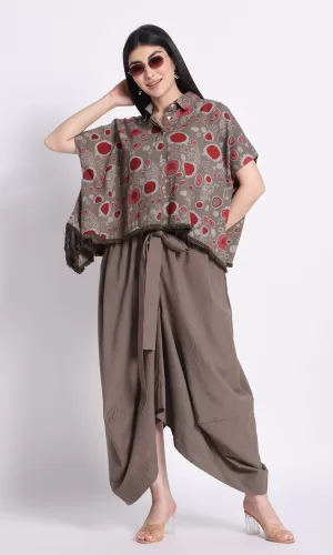 Printed Pure Cotton Top With Dhoti Pants Co-Ords
