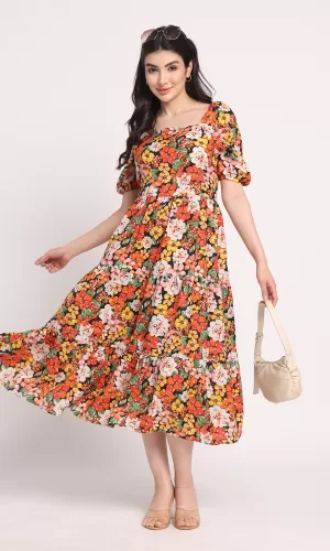 Floral & Printed Fit-and-Flare Dresses