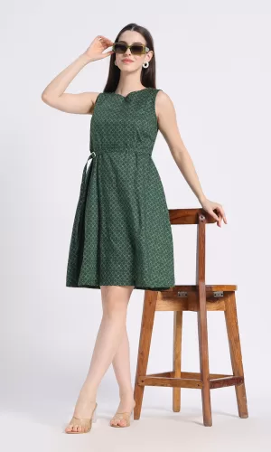 Silselah-Floral Print Georgette Fit and Flare Dress