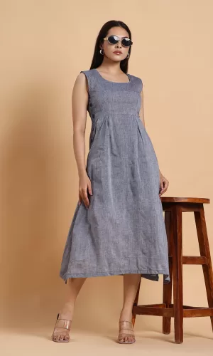 Silselah-A-Line Midi Dress