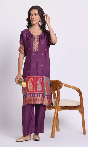 Silselah-Women Floral Printed Kurta with Trousers